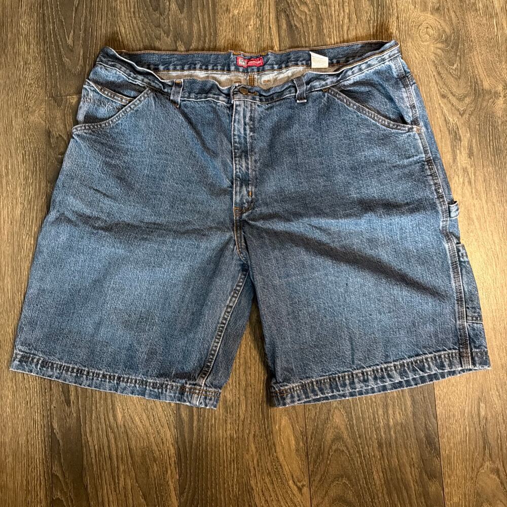 VTG 90s Faded Glory Sz. 42 Denim Carpenter Shorts Baggy Skater Jorts Workwear